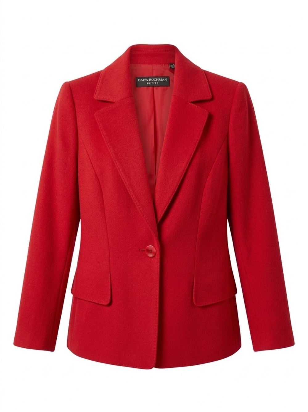 DANA BUCHMAN RED Cashmere petite blazer sz 4 vintage
